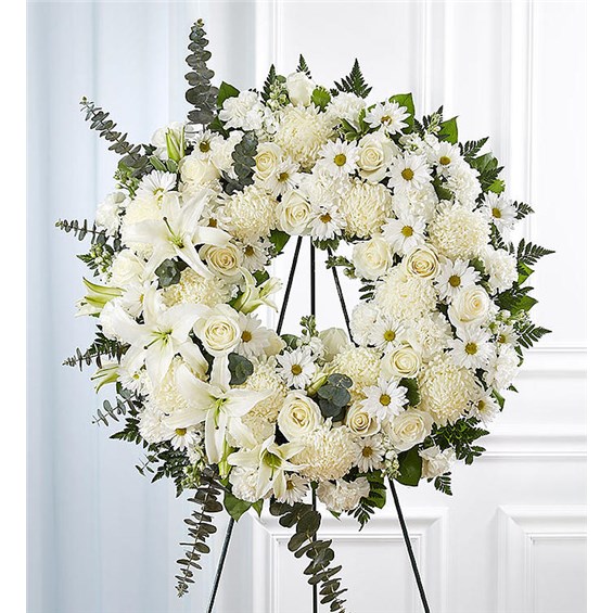 Standing-Wreath-White-for-funeral-flowers-flowerama