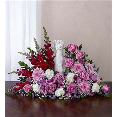 Lavender And White Serenity Angel Arrangement