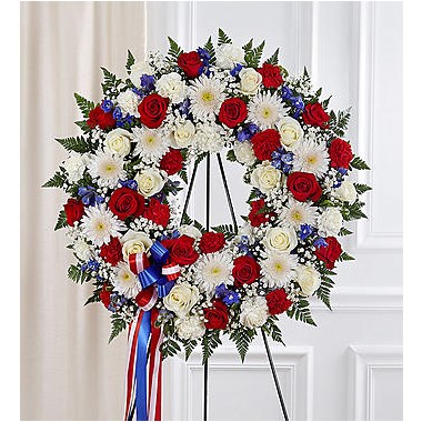 Serene Blessings&trade; Standing Wreath - All Red, White & Blue