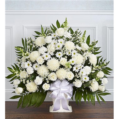 Fresh Flower Floor Basket White