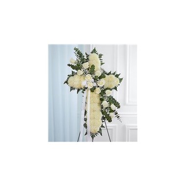 Peace & Prayers&trade; Standing Cross- White Stand