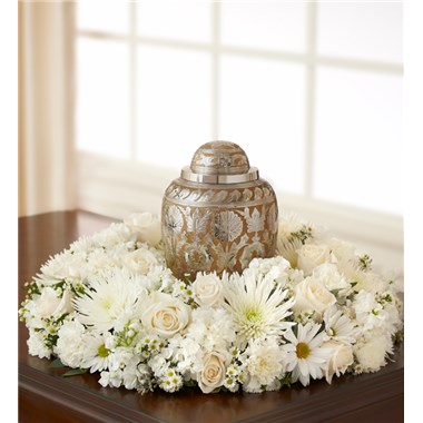 White Cremation Wreath