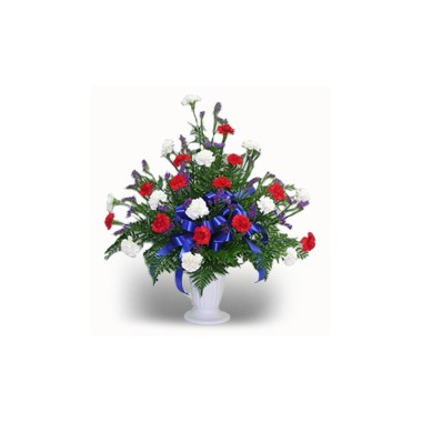 24 Carnation Urn - Red, White, And Blue