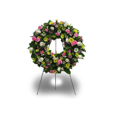 Pastel Color Fresh Mixed Flower Wreath