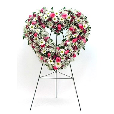 Rose & Daisy Heart Wreath