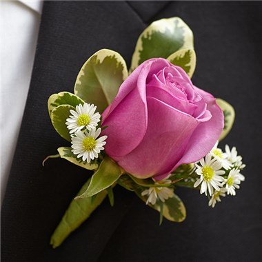 Purple Elegance Boutonniere- Rose